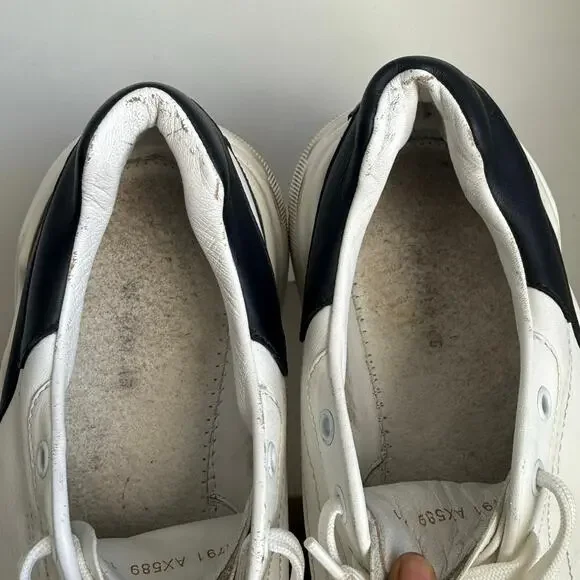 Dolce & Gabbana Daymaster White/Black Men Leather Sneakers - SZ 11